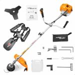 SALEM MASTER 51.7CC Weed Eater Gas Powered String Trimmer Straight Shaft 2 Cycle Gasoline Powered Weed Wacker Brush Cutter G520M