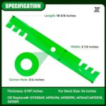 Youxmoto Mower Blade John Deere GY20569 M113518 M115496, S2554 325 335 345 425 445 GS25 GS35 GS45 GS75 F725 HD45 HD75 G100 Lawn, 54 inch Deck Toothed Mulching 3 Pack