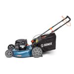 SENIX Self-Propelled Gas Lawn Mower, 22-Inch, 163 cc 4-Cycle Engine, 3-in-1 RWD Single Speed Lawnmower, 6-Position Height Adjustment with 11-Inch Rear Wheels, LSSG-H1, Blue