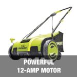 Sun Joe AJ798E 12-Amp 13-Inch Electric Dethatcher and Scarifier w/Removeable 8-Gallon Collection Bag, 4-Position Height Adjustment, Airboost Technology Increases Lawn Health