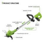 Crtkoiwa Lawn Mower,Grass Cutter, 24VCordless String Trimmer/Edger, Length Adjustable, Powerful & Lightweight