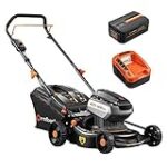 Electric Lawn Mower Redback Cordless Lawn Mower Hand Push Mower with Adjustable Handle and 17 Inch Cutting Width Lawn Care Equipment for Landscaping and Gardening with 4.0AH Battery Charger