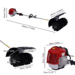 Walk-Behind Lawn Mower 52cc 2.3HP 1700W, Gas Power Handheld Sweeper Broom,Shaft Paddle Sweep Driveway Turf Artificial Grass Snow Clean for Lawn Care Driveways