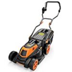 TECCPO Lawn Mower, 40V 16IN Cordless Lawn Mower with 2 Battery, 6 Mowing Heights, 3 Operation Heights, Charger Included
