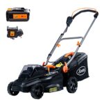 Scotts Outdoor Power Tools 62016S 20-Volt 16-Inch Cordless Electric Mower, 5.0Ah Battery & Fast Charger Included, Black/Orange