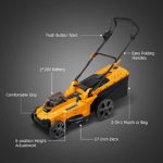 WORKSITE 40V Electric Lawn Mower Cordless & Brushless, 17-Inch Walk Mower with Two 4.0A Batteries, Dual Port Charger and 6 Adjustable Heights