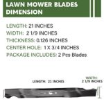 Autsurles Lawn Mower Mulching Blades Replace for Craftsman Cub Cadet MTD Troy Bilt 300 900 Walk Behind 1995 and Up 21 inch Deck 742-04276 942-04276 942-0741 742-0741A 490-100-C089 SPM209370365 2 Pack