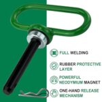 Universal Towing Hitch Kit 3/4″ Zero Turn Mower Hitch and 1/2″ Magnetic Lawn Mower Trailer Hitch Pin (Combo Pack Green Orange)