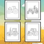 Tractor Coloring Book for Kids Age 4-8: Children Farm Machine Images | Lawn Mower Book | Various Funny Tractor & Excavators Pictures