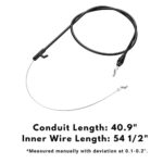 Control cable Fit for Troy Bilt Lawn Mower – Clutch Cable Fits Troy Bilt MTD Yardman Bolens Cub Cadet Huskee Toro Walk Behind Mower Fits Mower with Briggs & Stratton Honda Enginee, Replaces 946-1130