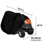 Riding Lawn Mower Cover, NKTM Waterproof Tractor Cover Fits Decks up to 55″,Heavy Duty 420D Polyester Oxford, Durable, UV, Water Resistant Covers for Your Rider Garden Tractor 78.7″L x 55″W x 46″H