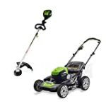 Greenworks PRO 21-Inch 80V Cordless Lawn Mower with 16-Inch PRO 80V Cordless String Trimmer (Attachment Capable) Battery Not Inc