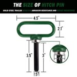 EilxMag Towing Hitch Set, Universal Heavy Duty Zero Turn Mower Trailer Hitch & Strong Neodymium Magnetic Lawn Mower Trailer Hitch Pin with 2 Bolts -1/2” R-Clip (Combo Pack,Green?Black)