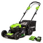 Greenworks 40V Brushless Self-Propelled Lawn Mower, 21-Inch Electric Lawn Mower & 40V Cordless String Trimmer and Leaf Blower Combo Kit, 2.0Ah Battery and Charger Included