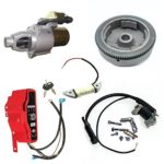 PowersportsPro ELECTRIC START KIT STARTER MOTOR FLYWHEEL KEY SWITCH HONDA CHARING COIL IGNITION COIL GX240 8HP GX270 9HP