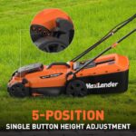 Maxlander Lawn Mowers, 13Inch Electric Lawn Mower Cordless, 20V 2-in-1 Battery Powered Lawn Mower with Brushless Motor, 5-Position Height Adjustment, Battery and Charger Included