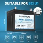 MARXON U1 320CCA Riding Lawn Mower Batteries, Garden Tractors Battery Maintenance Free AGM Battery, Compatible with Troy-Bilt, John Deere, Toro, Cub Cadet, Craftsman, Ariens, Poulan Pro