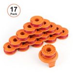 V VONTOX Line String Trimmer Replacement Spool Suitable for Worx String Trimmer, 17 Pack (16 Replacement Line Spool and 1 Trimmer Cap Cover), 10ft 0.065″