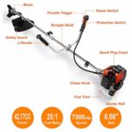 42.7cc Weed Eater Gas Powered 2-in-1 Cordless Grass Trimmer/Edger, 2-Cycle Gas String Trimmer with 2 Detachable Head for Trimming Grass/Weed.
