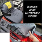 Riding Lawn Mower Seat Cover, HOMEYA Heavy Duty 600D Oxford Waterproof Tractor Seat Cover with Padding & Back Pockets, for 12.2-14.2 Inches High Seats, Fits Husqvarna Cub Cadet Seat with Armrests
