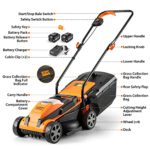 LawnMaster CLM2413A Cordless 13-Inch Lawn Mower 24V Max with 2X4.0Ah Battery and a Charger