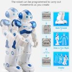 MIBOTE Remote Control Robot Toys for Kids, Smart Gesture Control & RC Remote Control Rechargeable Programmable Robot for Boys Girls Toddler, Walking, Singing, Dancing, Blue