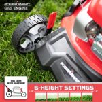 PowerSmart Push Lawn Mower Gas Powered – 21 Inch, 3-in-1 Gas Lawn Mower with Bag, 5 Adjustable Heights 1.18″-3″,144cc 4-Stroke Engine, Oil Included