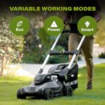 SUNTEK 40V 18-Inch Cordless Electric Lawn Mower, Digi-Brushless Walk-Behind Lawn Mowers, 4.0Ah Lithium-ion Battery and Rapid Charger Included, APP Compatible, SLM4417A