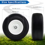 2 PCS Premium 13×6.5-6 Flat Free Tire and Wheel for Lawn Mowers & Zero Turn Mowers, with 3/4″ & 5/8″ Grease Bushing and 4″-7.2″ Centered Hub, Solution for Commercial Grade Lawns, and Garden Turf