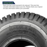 MaxAuto Lawn Mower Turf Tires 15×6-6 Front & 20×8-8 Rear 4PR(2 Front Tires+2 Rear Tires)