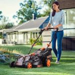 TACKLIFE Cordless Lawn Mower, 16-Inch 40V Brushless Lawn Mower, 4.0AH Battery, 6 Mowing Heights, 3 Operation Heights, 98% Clean Cutting Rate, 10.5Gal Grass Box