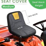 PACETAP Riding Lawn Mower Seat Cover, Heavy Duty 600D Oxford Waterproof Seat Cover with Padding, Durable Tractor Seat Cover Fits Kubota, for Cub Cadet, for Ford, for Mahindra, for Husqvarna (Medium)