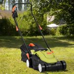 Goplus Electric Lawn Mower, 14-inch Corded Grass Cutting Machine with Detachable Grass Collection Bag Folding Handle, 12AMP (Green)