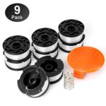 YWTESCH Line String Trimmer Replacement Spool,30ft 0.065″ Autofeed String Trimmer Line Replacement Spool for BLACK+DECKER string trimmers,9 Pack (8 Replacement Spool, 1 Trimmer Cap,1 Spring)