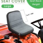 PACETAP Riding Lawn Mower Seat Cover, Durable Polyester Oxford Waterproof Seat Cover Compatible with John Deere, Craftsman, Cub Cadet, Kubota,Universal Lawn Mower Tractor Cover (Gray, Large)