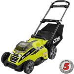 Ryobi RY40180 40V Brushless Lithium-Ion Cordless Electric Mower Kit, With 5.0Ah Battery, 19.88 ” x  40.748 ” x  22.677″