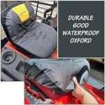 HOMEYA Riding Lawn Mower Seat Cover, Heavy Duty 600D Oxford Waterproof Tractor Seat Cover with Padding & Back Pockets, for 12.2-14.2 Inches High Seats, Fits Husqvarna Cub Cadet Seat Without Armrests