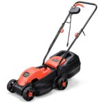 Goplus 14-Inch 12 Amp Lawn Mower w/Grass Bag Folding Handle Electric Push Lawn Corded Mower (Red)