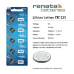 Renata CR1225 Batteries – 3V Lithium Coin Cell 1225 Battery (2 Count)