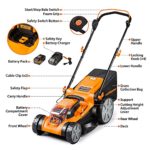 LawnMaster CLMF4016K Cordless 16-Inch Brushless Push Lawn Mower 40V Max Lithium-Ion with 4.0Ah Battery & Charger