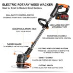 Weed Wacker, 21V Electric Cordless Weed Eater with 3 Types Blades and 4Ah Battery Powered, Weed Cutter, Lightweight, Adjustable Cutting Angle & Height, Lawn Trimmer for Garden and Yard