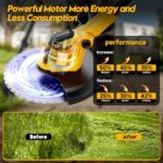 20000 RPM Electric Stringless Weed Wacker, Cordless Weed Eater Battery Powered 6000mAh, 4-in-1 Brush Cutter Heavy Duty/Weed Trimmer/Lawn Mower Edger W/Wheel Metal Blade, 2 Battery Garden Yard Tool