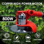Electric Weed Wacker, Battery Powered Weed Eater with 4 Types of Blades and Upgraded Metal Lid, 2Pcs of Batteries & Wheels, Lightweight Grass Trimmer for Lawn Yard Garden