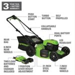 Greenworks 2 x 24V (48V) 21 inch Brushless Self-Propelled Mower, (2) 5Ah USB Batteries and Dual Port Charger, MO48L520