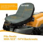 Terrete Tractor Seat Cover with Extra Waterproof Cover for 12.5”-14”H Seats, Riding Lawn Mower Seat Cover Medium Universal