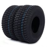 2PC 15×6.00-6 Turf Tires 4 Ply for Lawn and Garden Tractor Mover