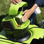 Greenworks 40V 19″ Brushless (2-In-1) Lawn Mower, 4Ah USB (Power Bank) Battery and Charger Included MO40L414