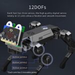ELECFREAKS microbit Robotic Dog Xgo Kit, 12 Movable Joint DIY Programmable Full Metal Bionic Robot Kit, STEM Educational Project for Open Source Hardware(Without Micro:bit)