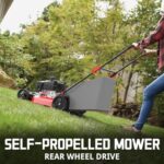 PowerSmart Self Propelled Gas Lawn Mower, 21-inch 170cc 4-Stroke Engine Self-Propelled Lawn Mower with RWD Single-Speed 3-in-1 Mulching, Side-Discharging and Bagging