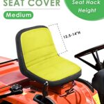 PACETAP Riding Lawn Mower Seat Cover, Durable Polyester Oxford Waterproof Seat Cover Compatible with John Deere, for Craftsman, for Cub Cadet, for Kubota,Universal Lawn Mower Seat Cover(Yellow,Medium)